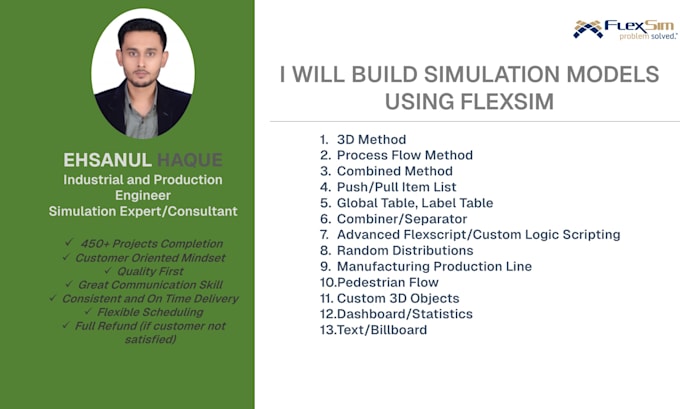 build simulation models using flexsim and anylogic