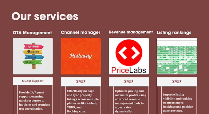 do real estate, airbnb, rentals, and property management
