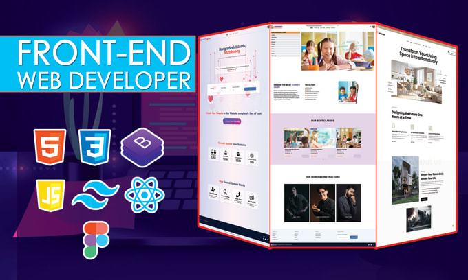 Convert figma to react js website with tailwind css or bootstrap by ...