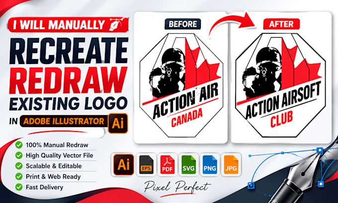 manually recreate redraw existing logo in adobe illustrator