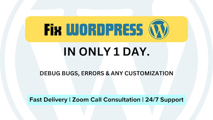 fix wordpress site issue within 1 day