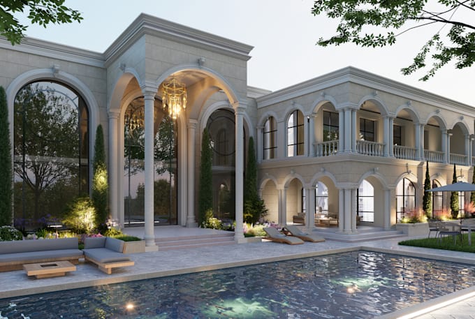 make 3d and render of your villa