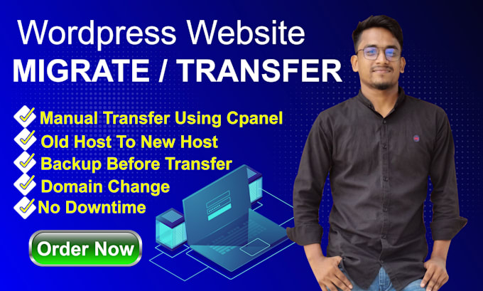 migrate wordpress website one domain host to new domain host