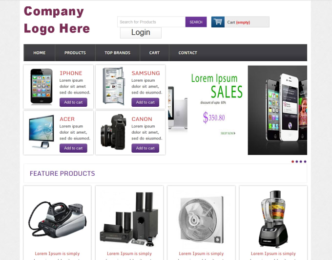 Provide you e commerce website template in html, css, java by ...