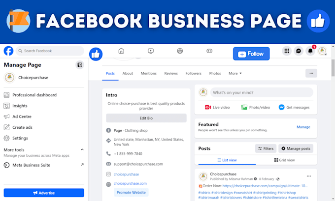 make professionally facebook and instagram business page