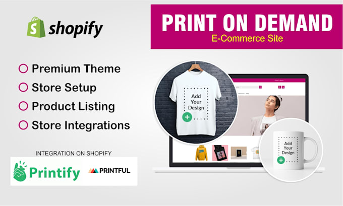 create print on demand shopify store ecommerce website or shopify website
