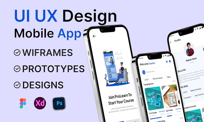 Do wireframe design, ux ui design and mobile ui ux mockup with figma by ...