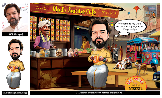 design portraits and caricatures in 24 hours
