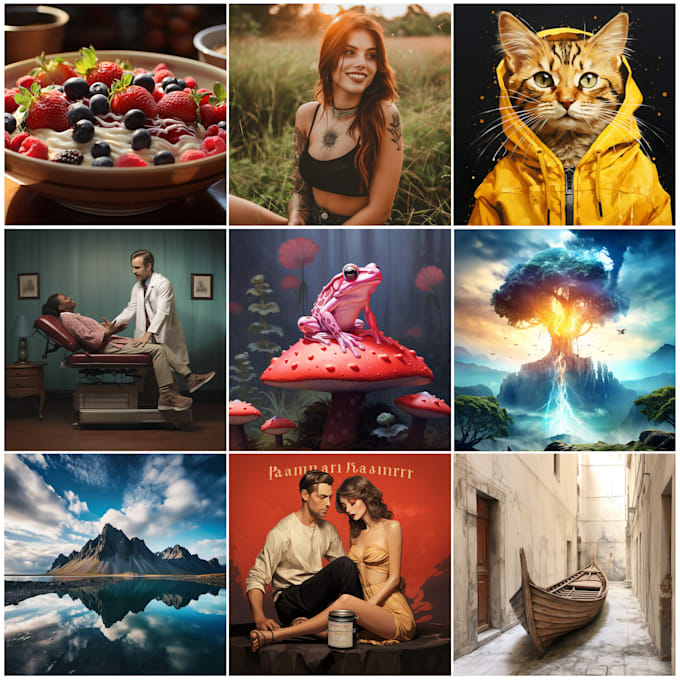 create custom ai art in midjourney, on given prompts