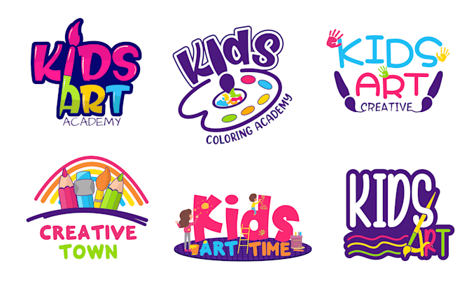 create childcare, kids education, and children logo