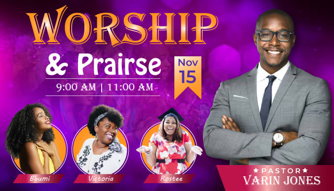 make events flyer, banner, speakers, church conference
