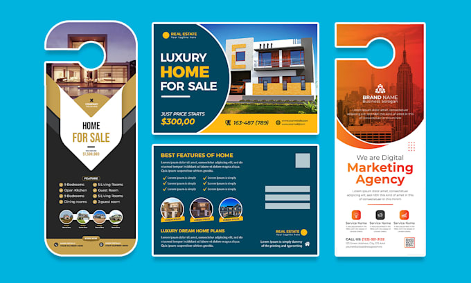 design postcard, eddm mailer, rack card, door hanger, or dl flyer in 24 hours