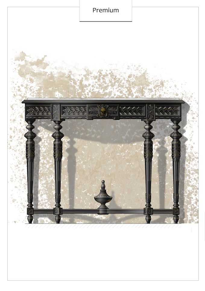 make furniture illustration, sketch