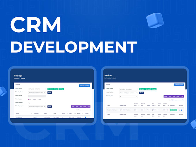 build CRM software using PHP javascript react laravel