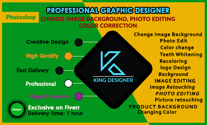 do photo editing, change images background, color correction