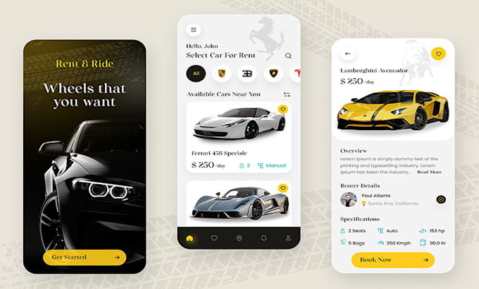 develop car rental app, booking app, car rental