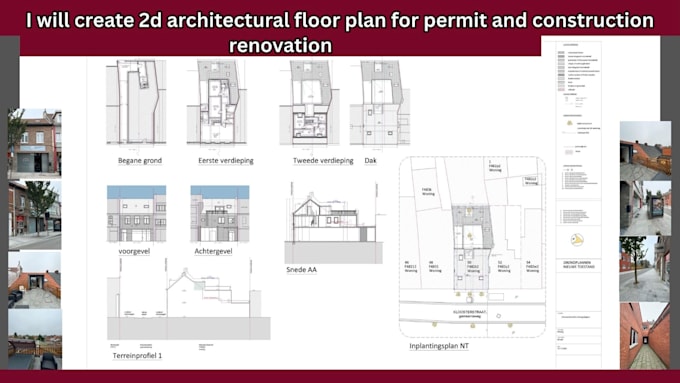create 2d  architectural floor plan for permit and construction