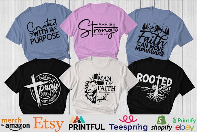 do custom typography christian t shirt and graphic design
