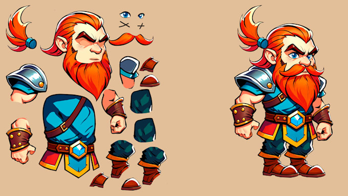 create custom, unique 2d characters for your game assets