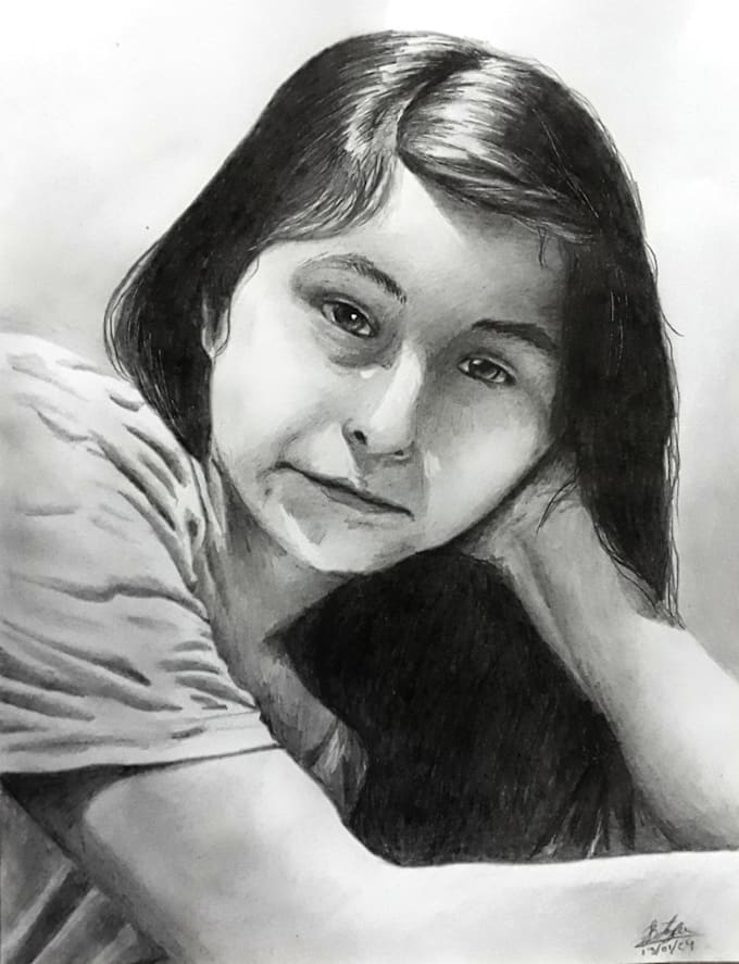 make a portrait drawn in pencil