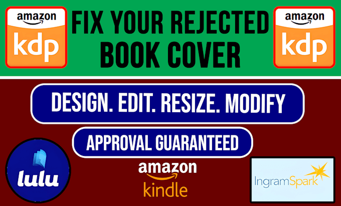 fix, edit, resize, format amazon kindle kdp, book cover