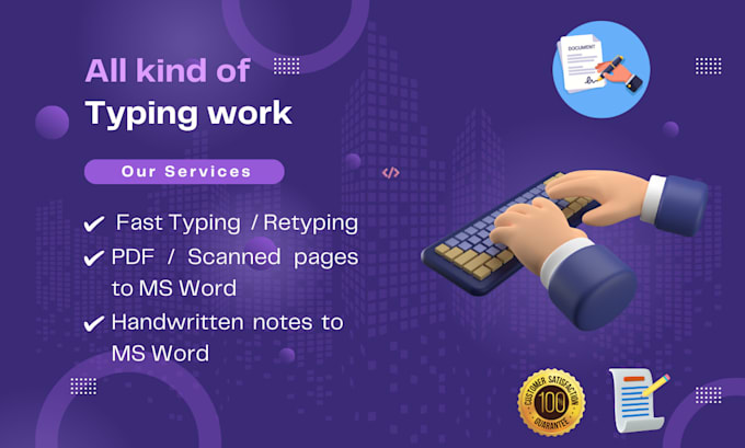 do retyping, fast typist, scanned document, file conversion