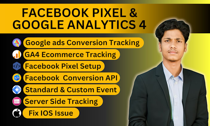 setup meta facebook pixel conversion API google analytics 4 ecommerce tracking