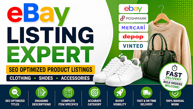 do ebay product listing, ebay SEO optimized, ebay lister