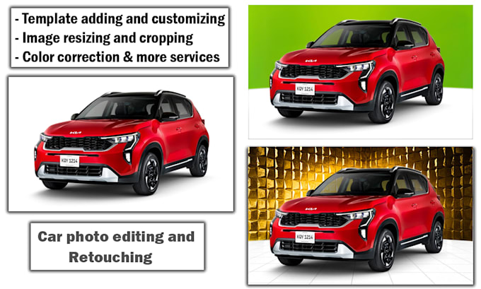 car photo editing or automotive image, car photo retouch and background replace