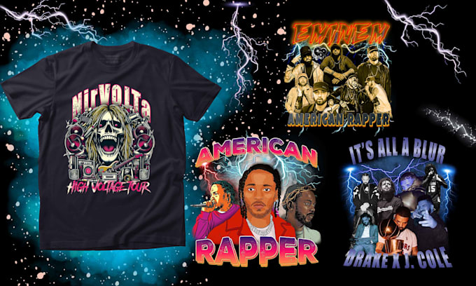 create rap tee 90s bootleg vintage t shirt design