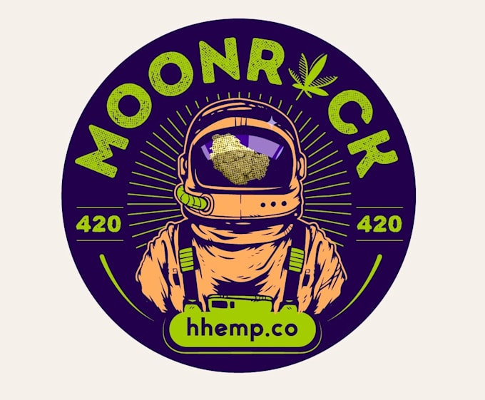 create an astronaut dabbing style rocket logo for your brand