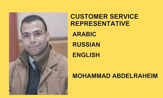 provide customer service for russian, arabic and english speaking customers