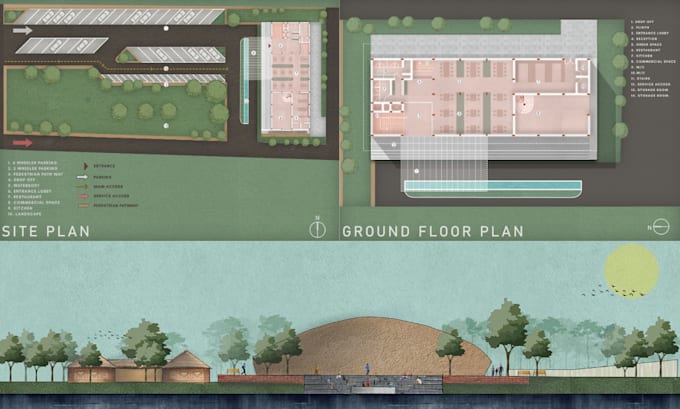 Render 2d plan, section, and elevation in photoshop by Naveen_k_nair ...