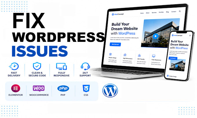 fix wordpress issues, bugs, woocommerce, fix website errors