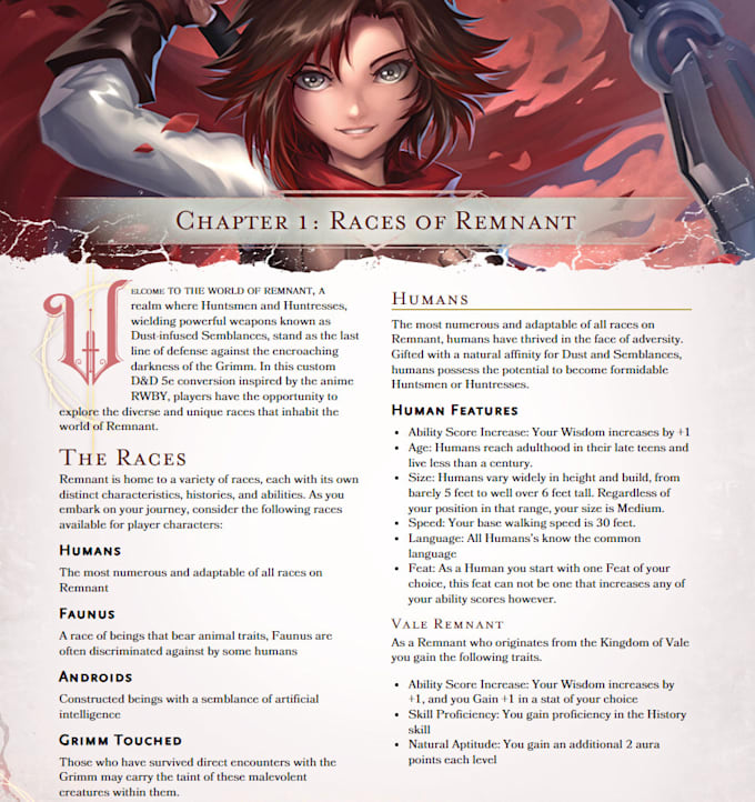 Create custom homebrew dnd 5e content for you by Archdaemon Fiverr