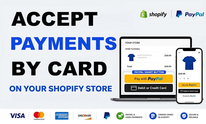 integrate paypal debit credit card payment on shopify