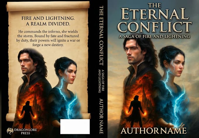 create a unique fantasy book cover illustration