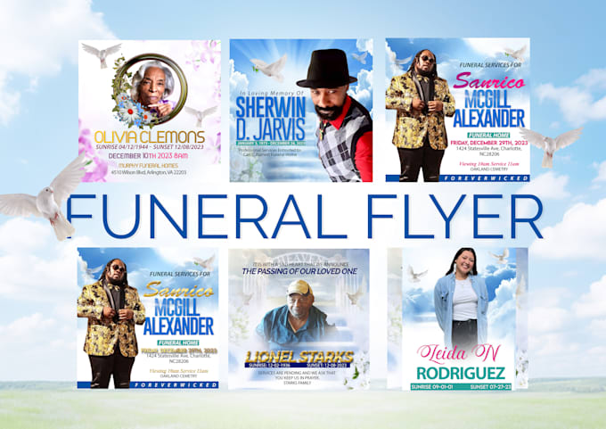 design funeral, obituary, memorial, program flyer in 3hrs
