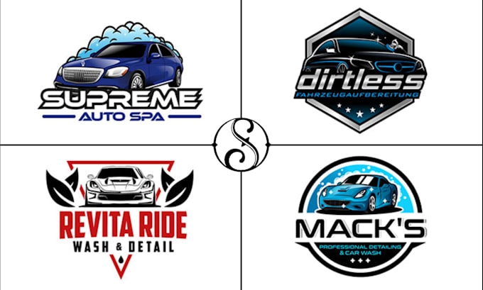 do auto mobile detailing truck car rentals wash logo design
