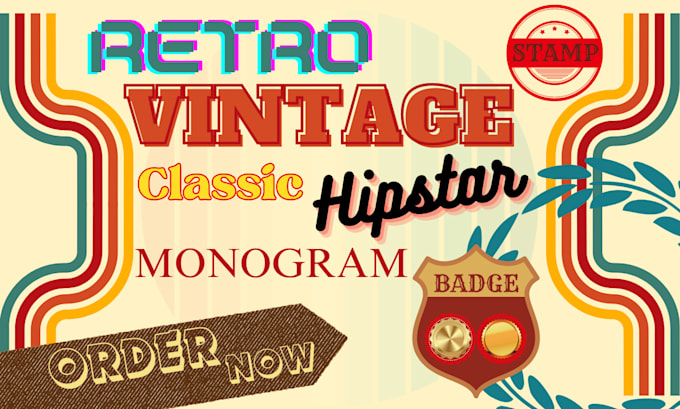 design vintage, retro, hipstar, monogram emblem logo