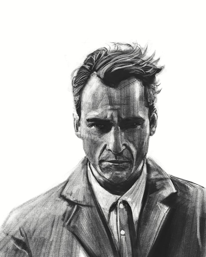 draw charcoal portrait digitally
