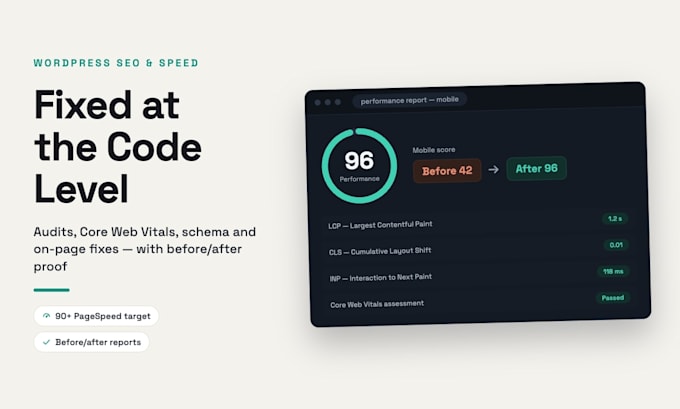 wordpress seo optimization, site audit, speed, core web vitals