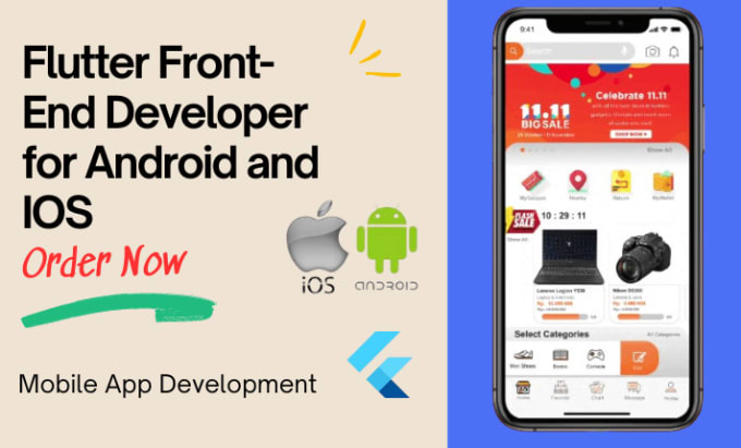 Be your flutter front end developer and mobile app ui ux design for ...