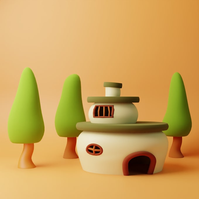 model lowpoly game assets and low poly charecters