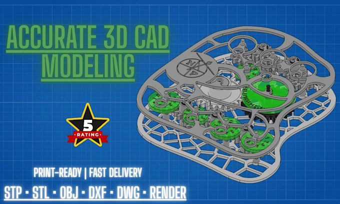 do accurate 3d cad models stp, stl, obj, dxf, dwg and render