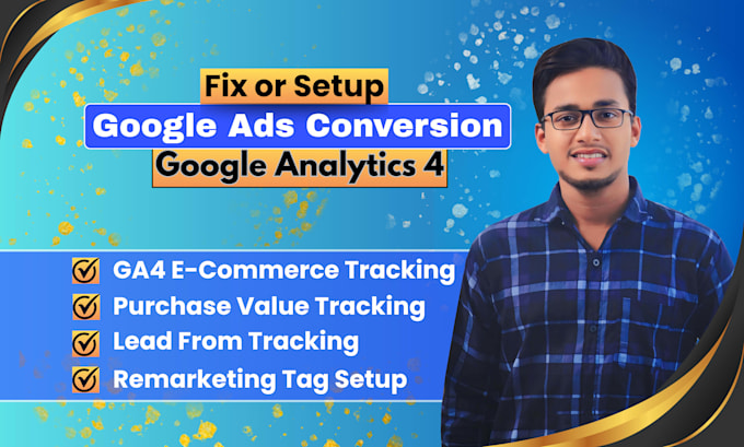 setup google analytics 4 ga4 ecommerce tracking ads conversion tracking via GTM