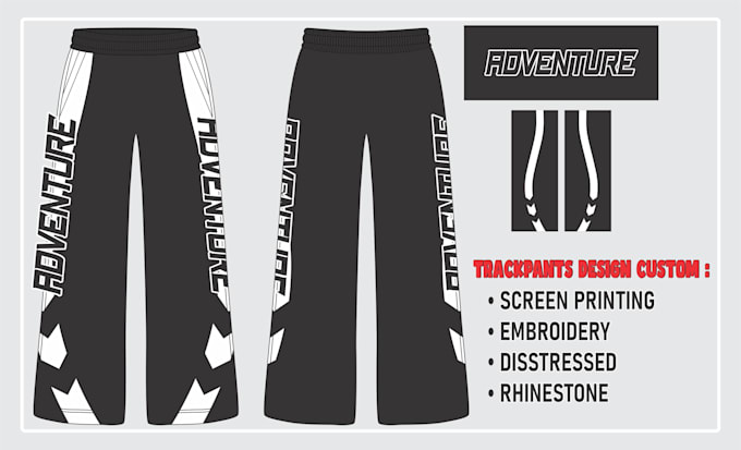 create design trackpants streetwear, jogger or denim pants clothing design