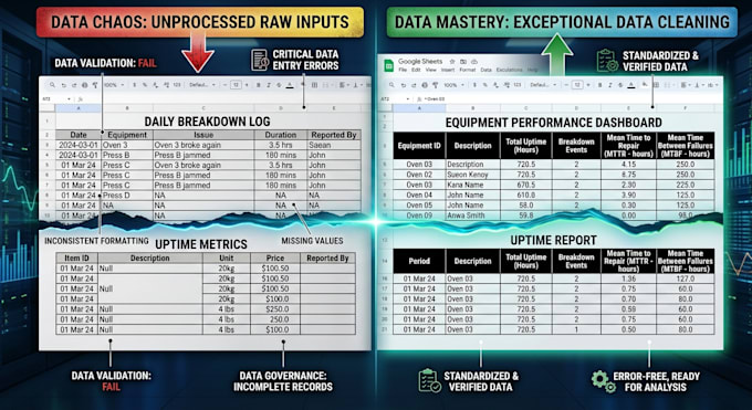 clean, organize and format your excel or google sheets data