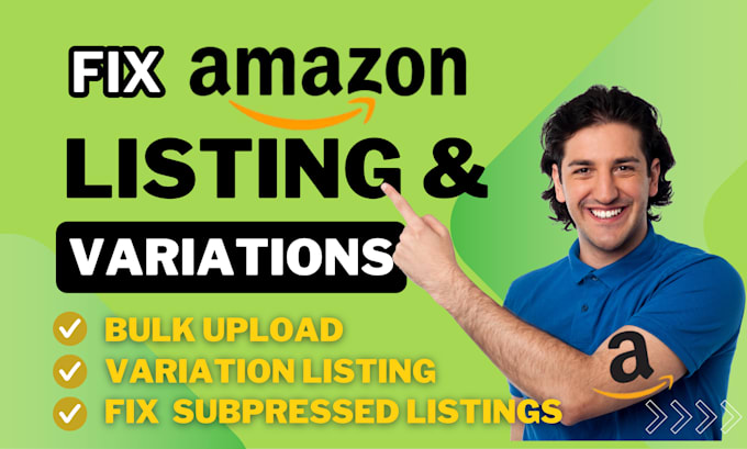 create or fix amazon product listing and amazon variation via flat file