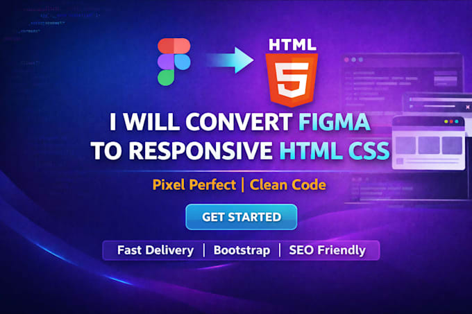 convert figma to responsive HTML CSS sass bootstrap website
